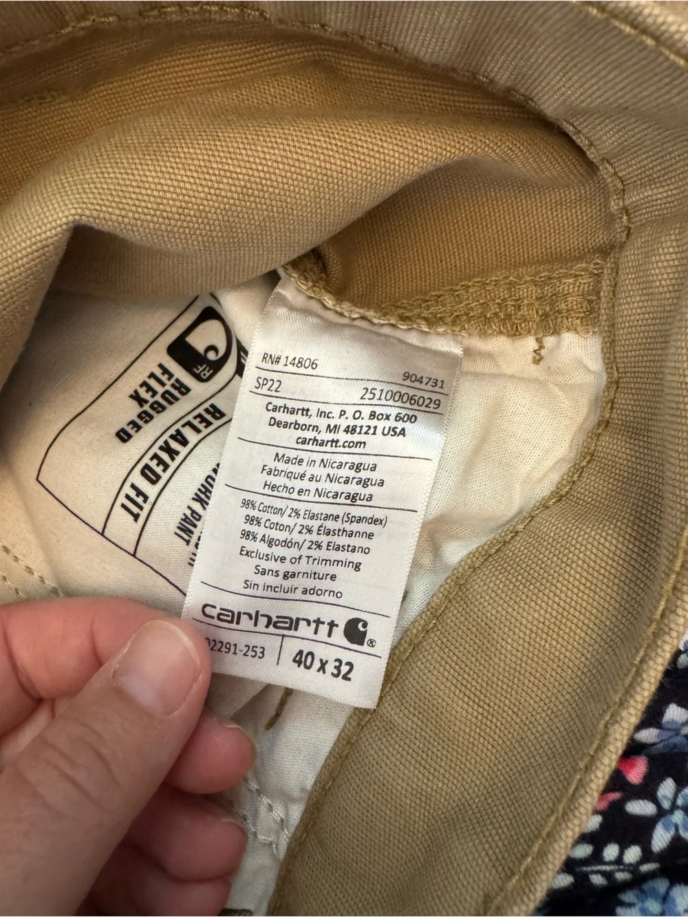 Carhartt Relaxed Fit Khaki/Tan Work Chinos